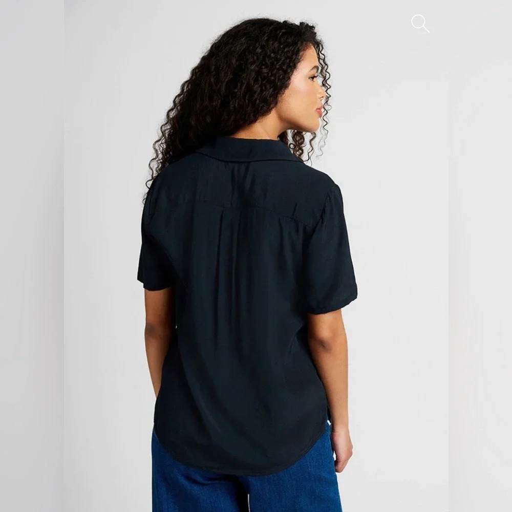 MODCLOTH Call It A Classic Camp Collar Shirt in Black - Picture 4 of 8